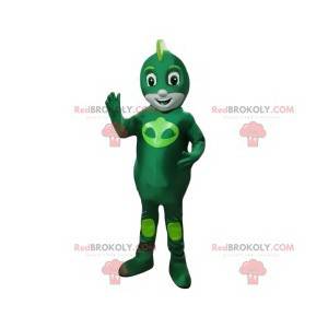 Kleine held mascotte in groene alien - Redbrokoly.com