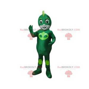 Mascot pequeño héroe en alien verde - Redbrokoly.com