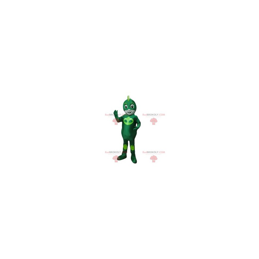 Mascot little hero in green alien - Redbrokoly.com Mascot little hero in green alien - Redbrokoly.com