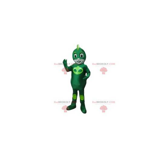 Mascotte de petit héros en extraterrestre vert - Redbrokoly.com