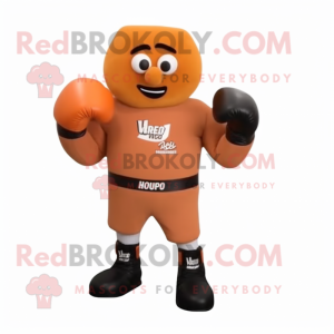 Rust Boxing Glove mascot costume character dressed with a Joggers and Wraps