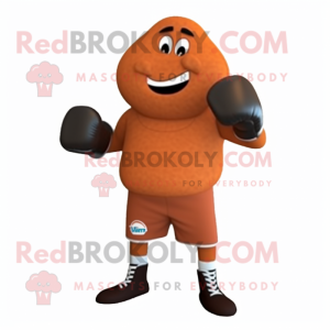 Rust Boxing Glove mascot costume character dressed with a Joggers and Wraps