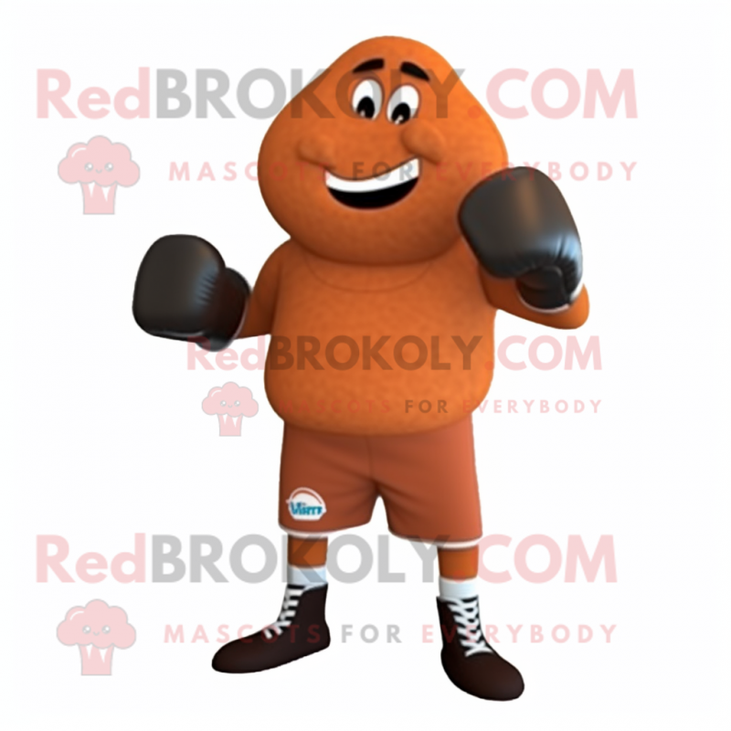 Rust Boxing Glove mascot costume character dressed with a Joggers and Wraps Rust Boxing Glove mascot costume character dressed with a Joggers and Wraps