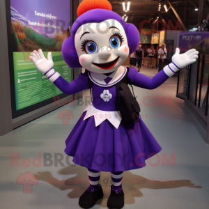 Lilla Mime maskot kostume...