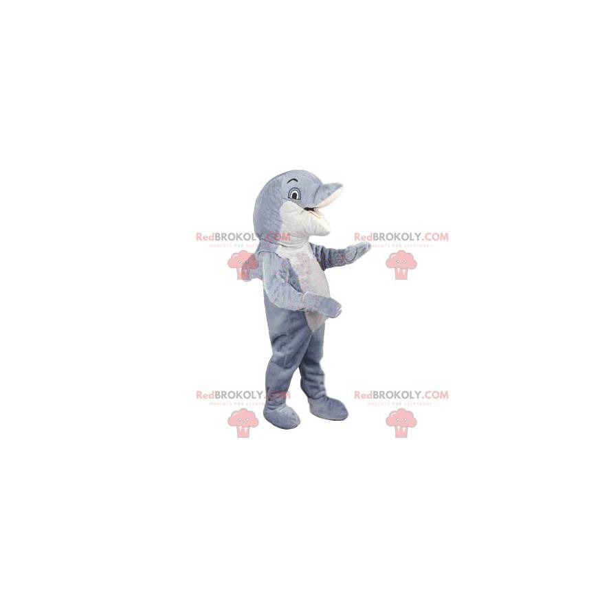 Mascotte delfino bianco e grigio. Costume delfino - Mascotte delfino bianco e grigio. Costume delfino -