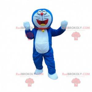 Mascota gato azul y blanco. Disfraz de gato - Redbrokoly.com