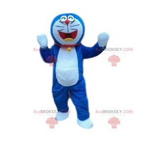 Mascota gato azul y blanco. Disfraz de gato - Redbrokoly.com