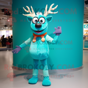 Turquoise rendier mascotte...