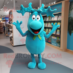 Turkos ren maskot kostym...