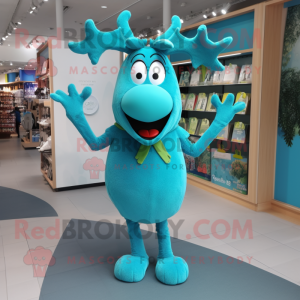 Turquoise rendier mascotte...