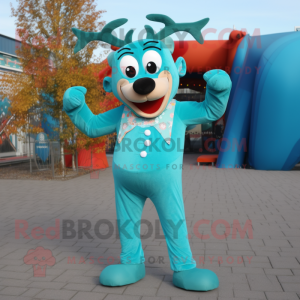 Turquoise rendier mascotte...