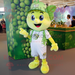 White Grape mascot costume character dressed with a Romper and Keychains
