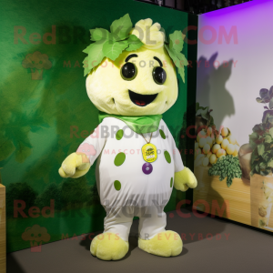 White Grape mascot costume character dressed with a Romper and Keychains