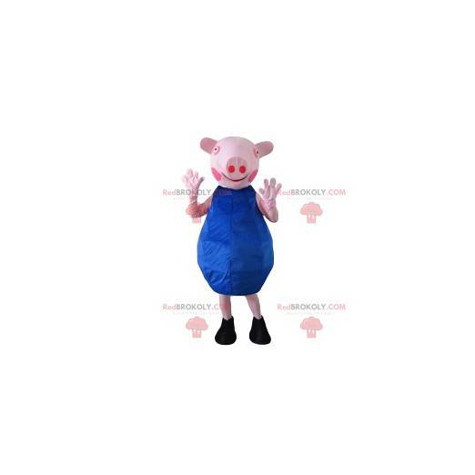 Sow masotte with a blue dress. Sow costume - Redbrokoly.com