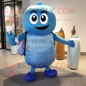 Blå champagne maskot...