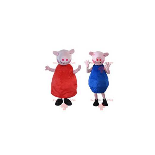 Sow masotte with a blue dress. Sow costume - Redbrokoly.com