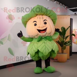 Peach Cabbage Leaf maskot...