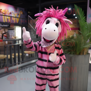 Pink Zebra maskot kostume...