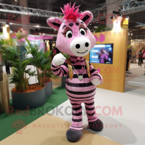 Pink Zebra maskot kostume...