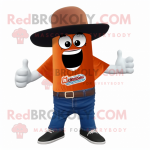 Rust Enchiladas mascot costume character dressed with a Polo Tee and Hat pins