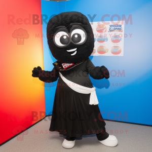 Black Love Letter mascot costume character dressed with a Flare Jeans and Wraps