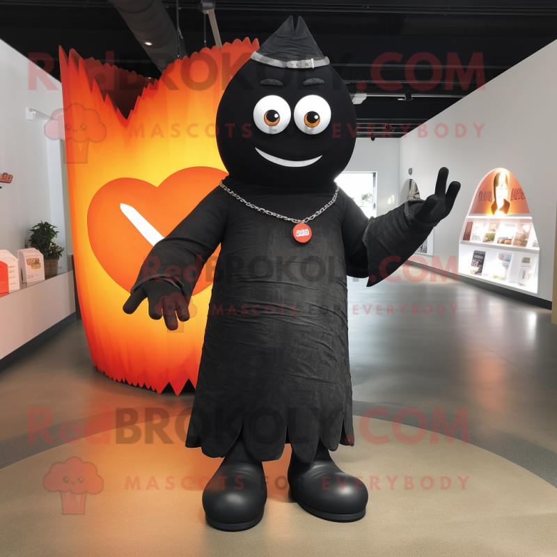 Black Love Letter mascot costume character dressed with a Flare Jeans and Wraps