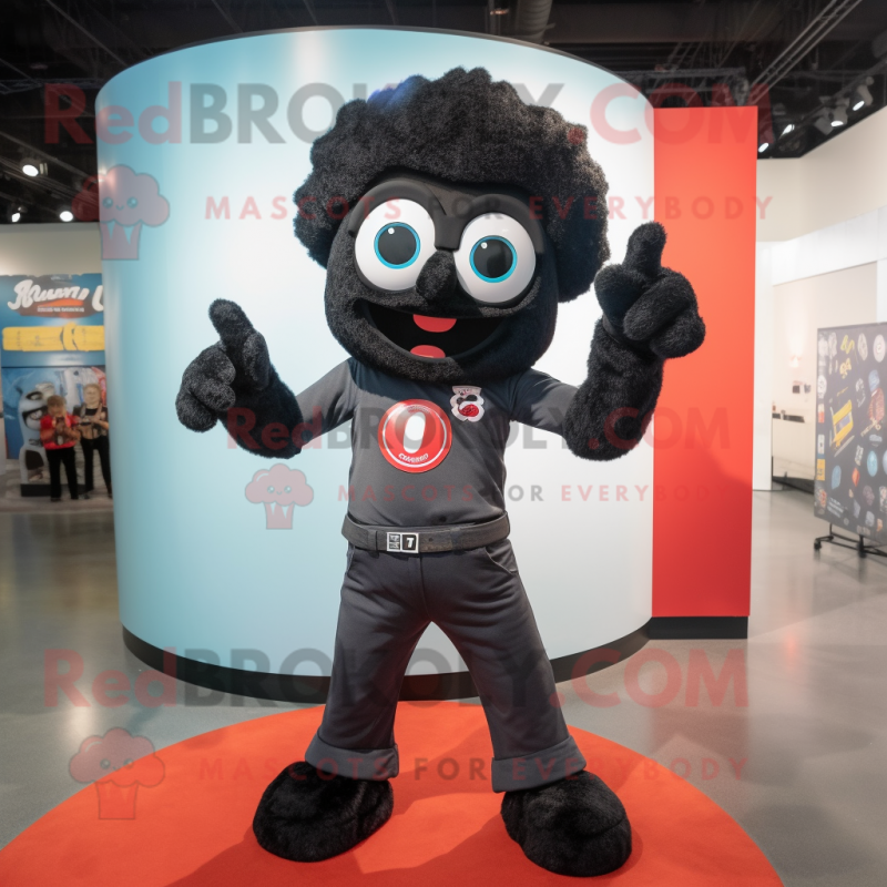Black Love Letter mascot costume character dressed with a Flare Jeans and Wraps Black Love Letter mascot costume character dressed with a Flare Jeans and Wraps