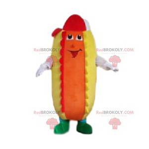 Mascot rigilo hot dog con ketchup e senape - Redbrokoly.com