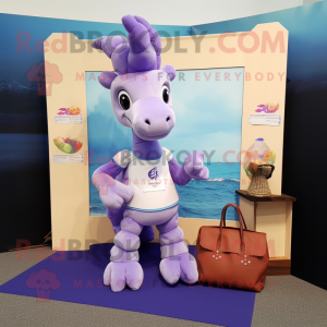 Lavendel Sea Horse maskot...