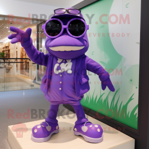 Postava maskota Purple Frog...