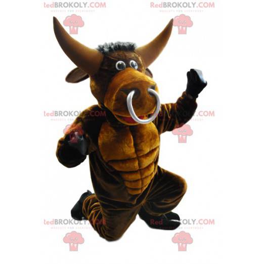 Bull maskot med stor ring på munstycket - Redbrokoly.com