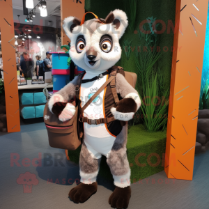 nan Lemur mascot costume character dressed with a Vest and Backpacks