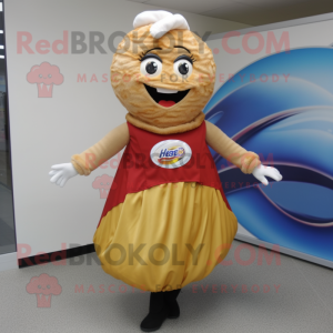 nan Bagels mascot costume character dressed with a Mini Skirt and Shoe laces