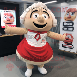 nan Bagels mascot costume character dressed with a Mini Skirt and Shoe laces