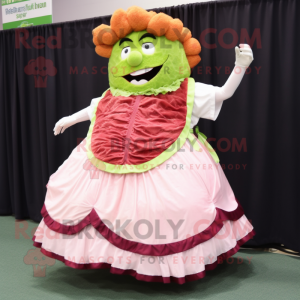 nan Corned Beef And Cabbage mascot costume character dressed with a Ball Gown and Bracelets
