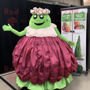 nan Corned Beef And Cabbage mascot costume character dressed with a Ball Gown and Bracelets