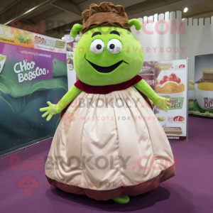 nan Corned Beef And Cabbage mascot costume character dressed with a Ball Gown and Bracelets