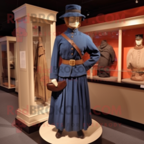 nan Civil War Soldier mascot costume character dressed with a Pleated Skirt and Belts