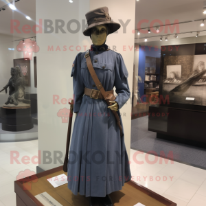 nan Civil War Soldier mascot costume character dressed with a Pleated Skirt and Belts