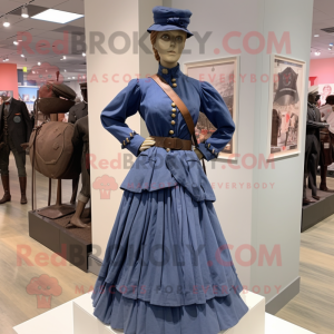 nan Civil War Soldier mascot costume character dressed with a Pleated Skirt and Belts