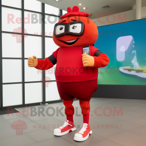 Rød Hamburger maskot...