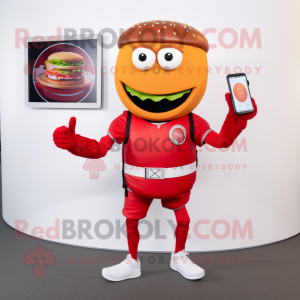 Rød Hamburger maskot...