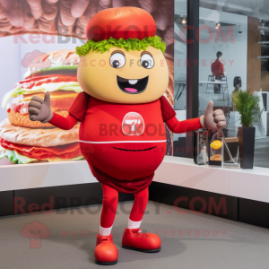 Rød Hamburger maskot...
