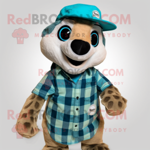 Turquoise Meerkat mascotte...