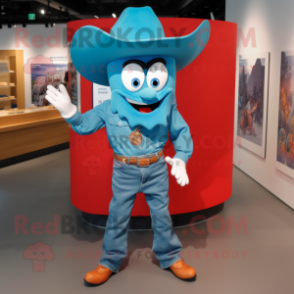 Turquoise Goulash mascot costume character dressed with a Boyfriend Jeans and Shoe clips