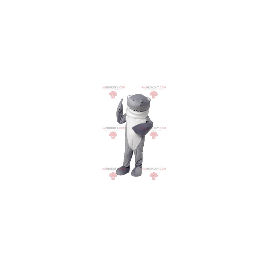Mascotte grijze en witte haai. Haai kostuum - Redbrokoly.com Mascotte grijze en witte haai. Haai kostuum - Redbrokoly.com