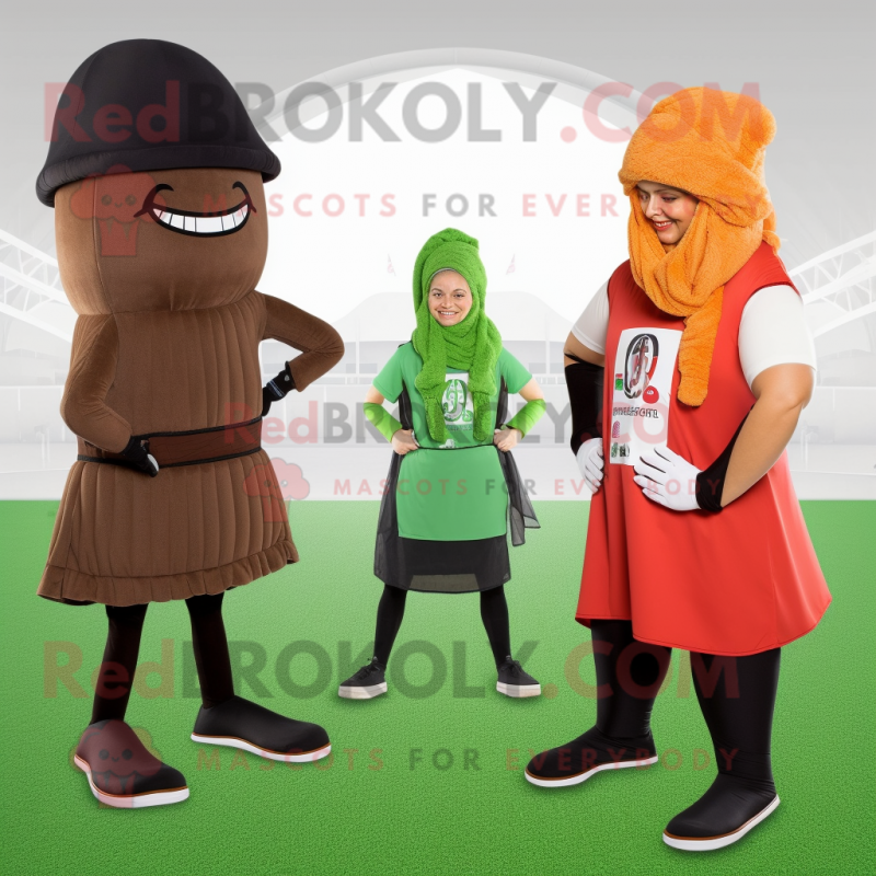 Rust Celery mascot costume character dressed with a Yoga Pants and Berets Rust Celery mascot costume character dressed with a Yoga Pants and Berets