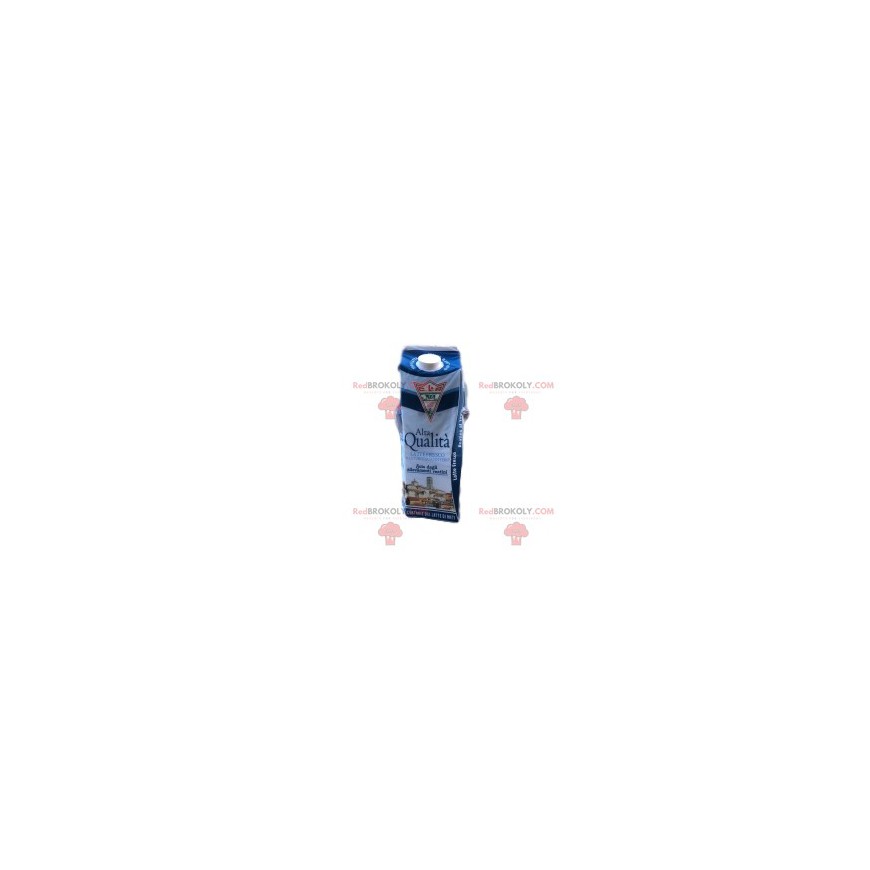 Blauwe en witte baksteen melk mascotte. - Redbrokoly.com Blauwe en witte baksteen melk mascotte. - Redbrokoly.com