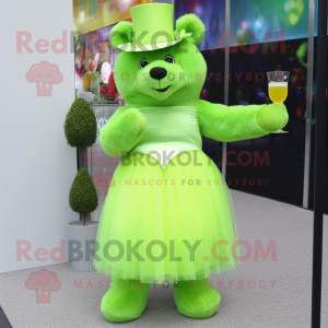 Lime Green Bear maskot...