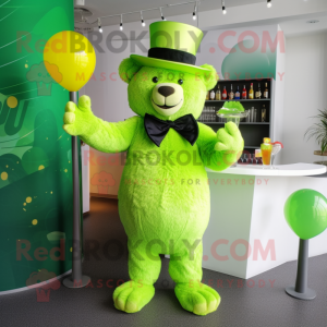 Lime Green Bear maskot...